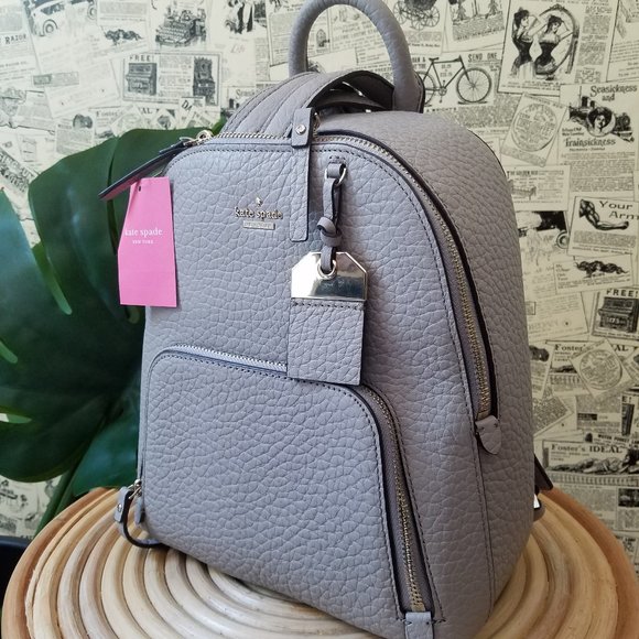 Soft Taupe Gray Caden Carter Backpack Kate Spade - Picture 10 of 10